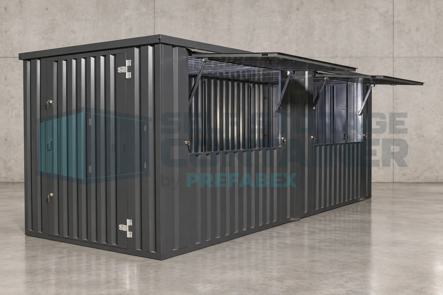 6 x 2 m End Linked Flat Pack Kiosk  (2)